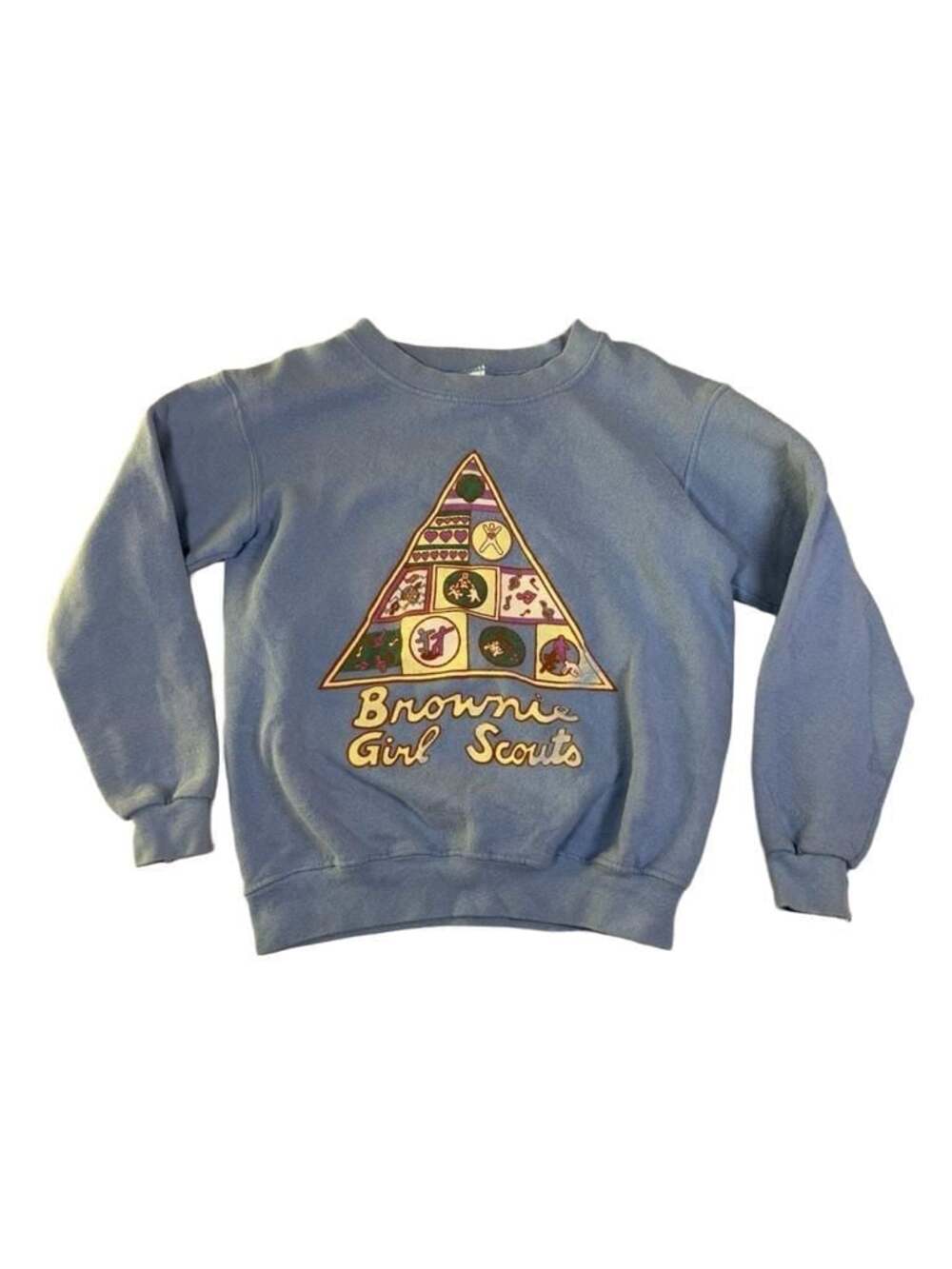 Vintage Brownie Girl Scouts Blue Crewneck Sweatshirt Medium Made in USA